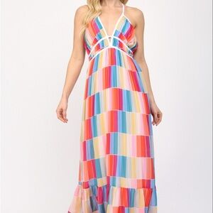 Fate Multicolor Striped Maxi Dress